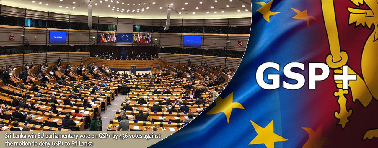 Sri Lanka win EU parliamentary vote on GSP+ by 436 votes against the motion to deny GSP+ to Sri Lanka