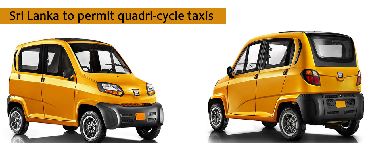 Sri Lanka to permit quadri-cycle taxis