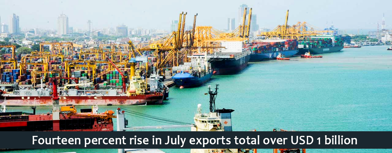 Fourteen percent rise in July exports total over USD 1 billion