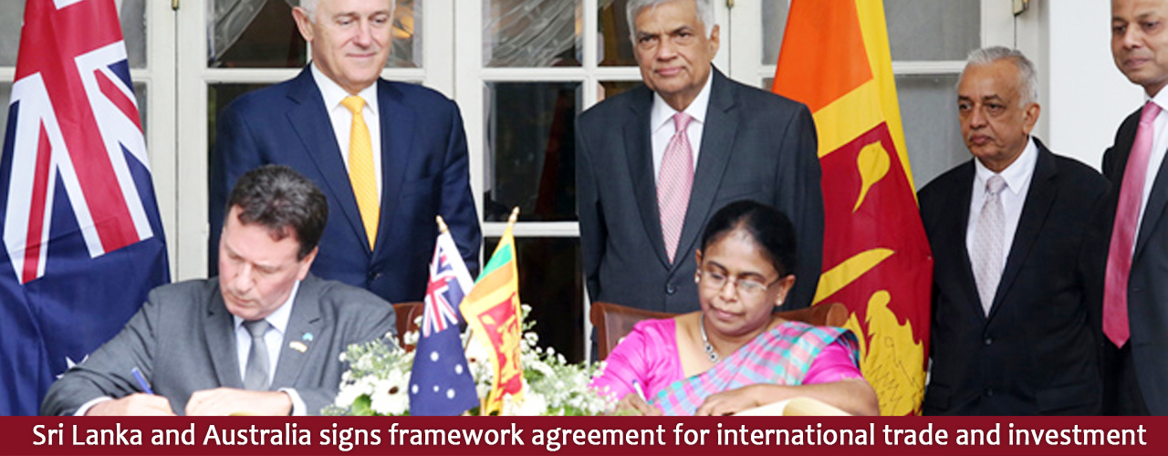 Sri Lanka and Australia signs framework agreement for international trade and investment