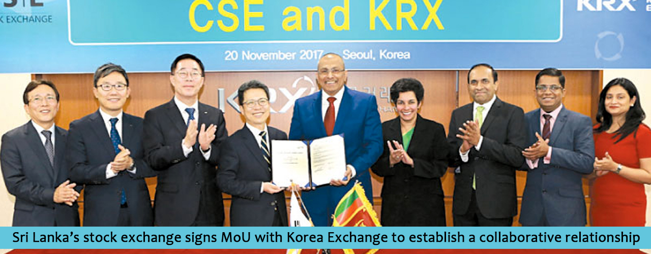 Sri Lanka’s stock exchange signs MoU with Korea Exchange to establish a collaborative relationship