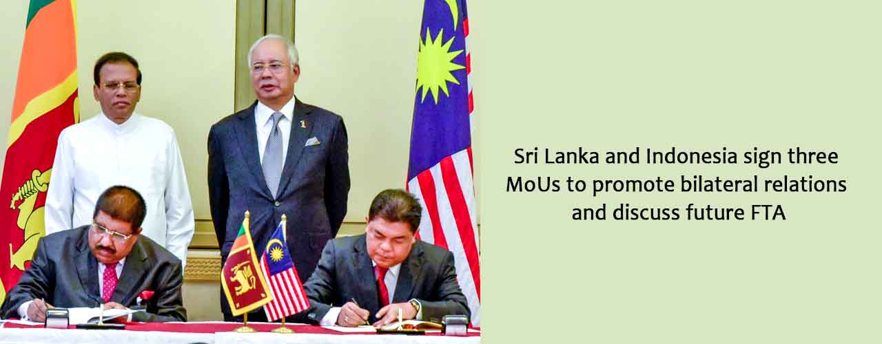 Sri Lanka and Indonesia sign three MoUs to promote bilateral relations and discuss future FTA