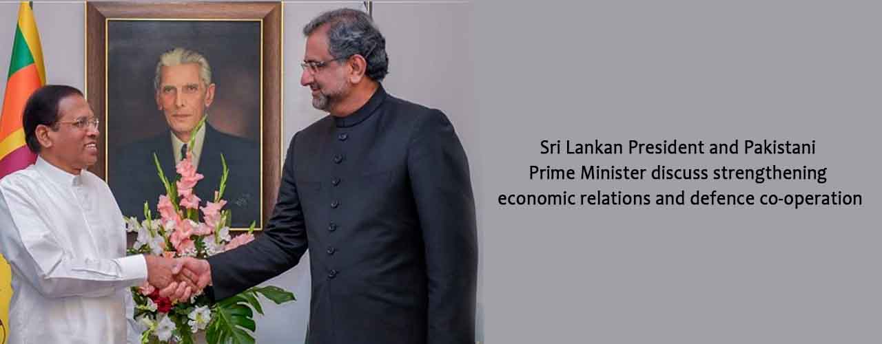 Sri Lankan President and Pakistani Prime Minister discuss strengthening economic relations and defence co-operation