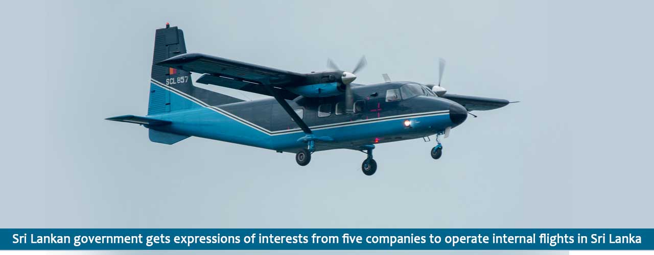 Sri Lankan government gets expressions of interests from five companies to operate internal flights in Sri Lanka