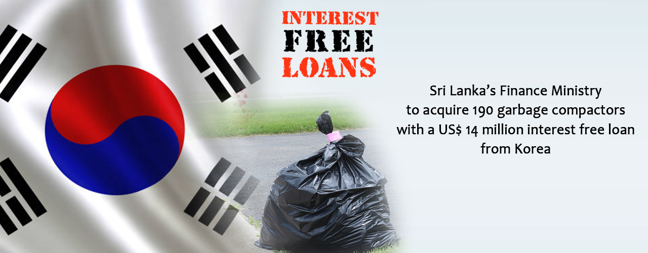 Sri Lanka’s Finance Ministry to acquire 190 garbage compactors with a US$ 14 million interest free loan from Korea