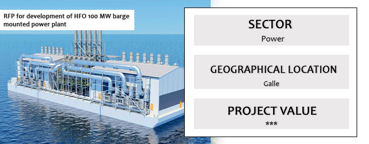 RFP for development of HFO 100 MW barge mounted power plant
