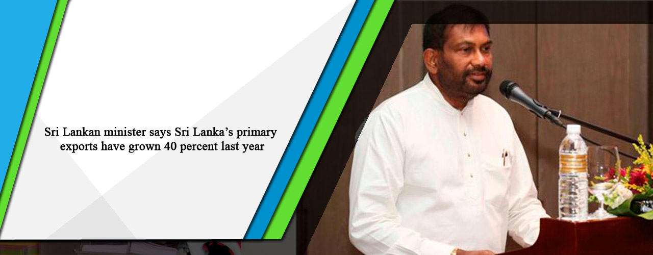 Sri Lankan minister says Sri Lanka’s primary exports have grown 40 percent last year