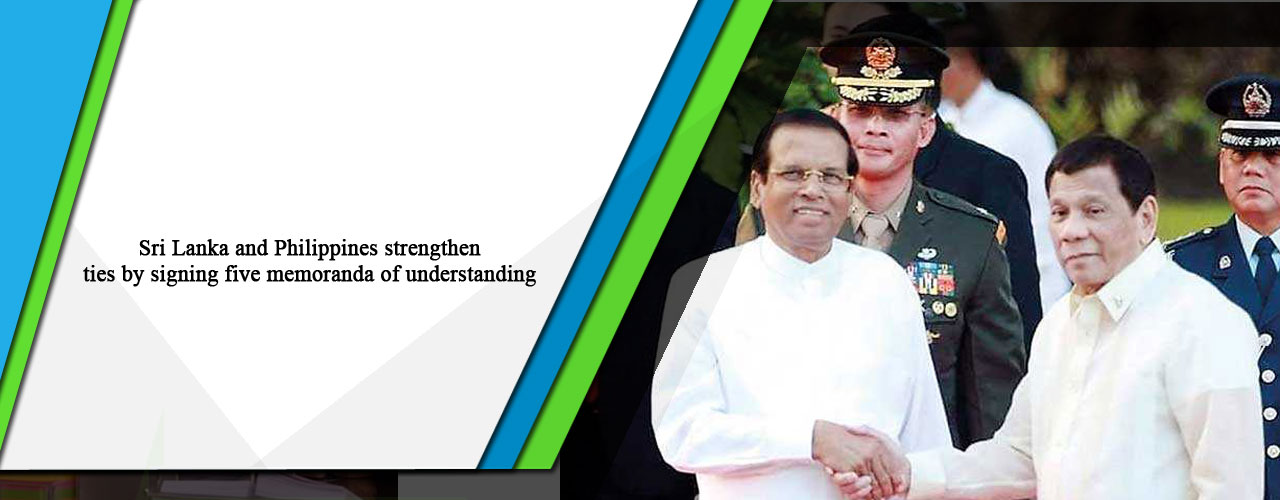Sri Lanka and Philippines strengthen ties by signing five memoranda of understanding