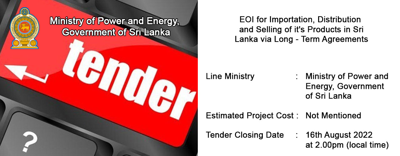 EOI for Importation, Distribution & Selling of Products in Sri Lanka