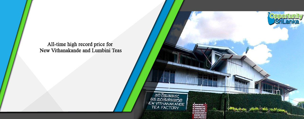 All-time high record price for New Vithanakande and Lumbini Teas