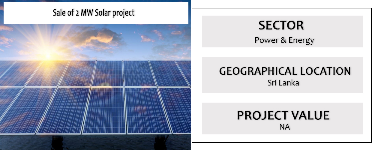 Sale of 2 MW Solar project