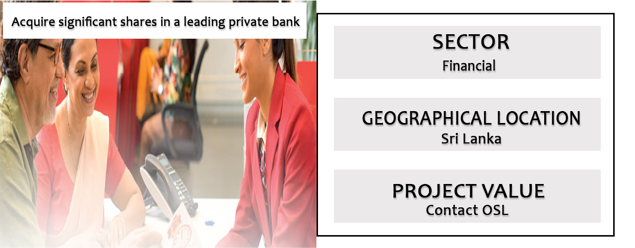 Acquire significant shares in a leading private bank