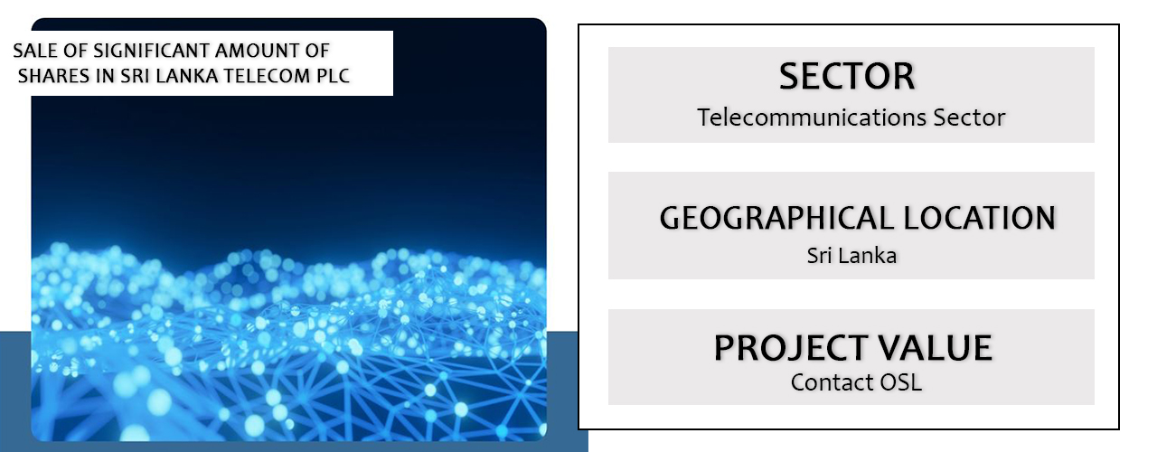 SALE OF SIGNIFICANT AMOUNT OF SHARES IN SRI LANKA TELECOM PLC