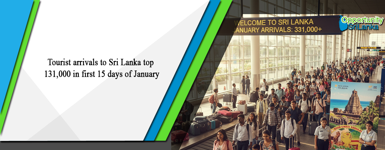 Tourist arrivals to Sri Lanka top 131,000 in first 15 days of January