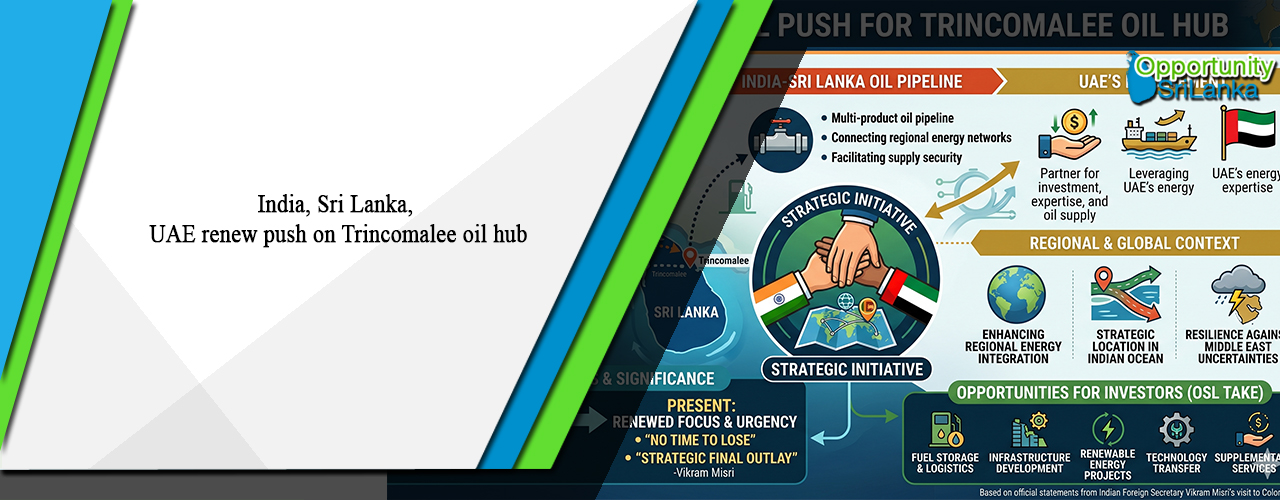 India, Sri Lanka, UAE renew push on Trincomalee oil hub