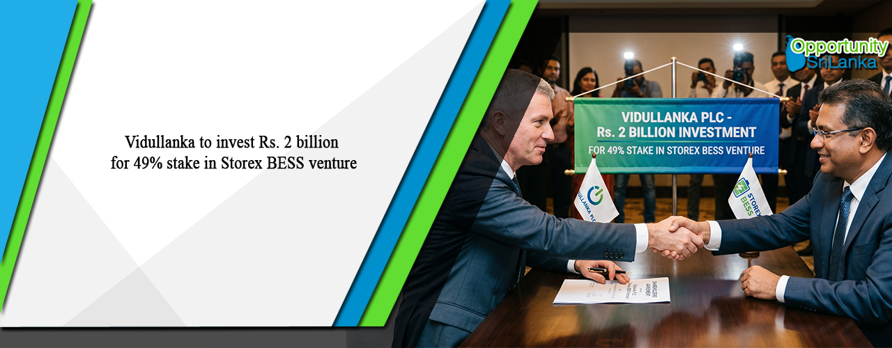 Vidullanka to invest Rs. 2 billion for 49% stake in Storex BESS venture