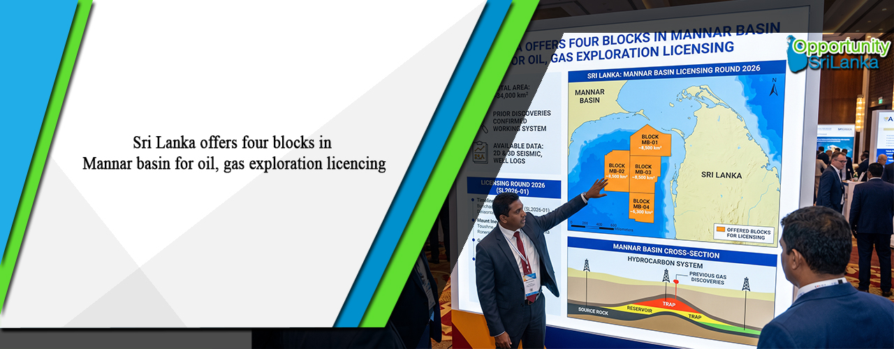 Sri Lanka offers four blocks in Mannar basin for oil, gas exploration licencing