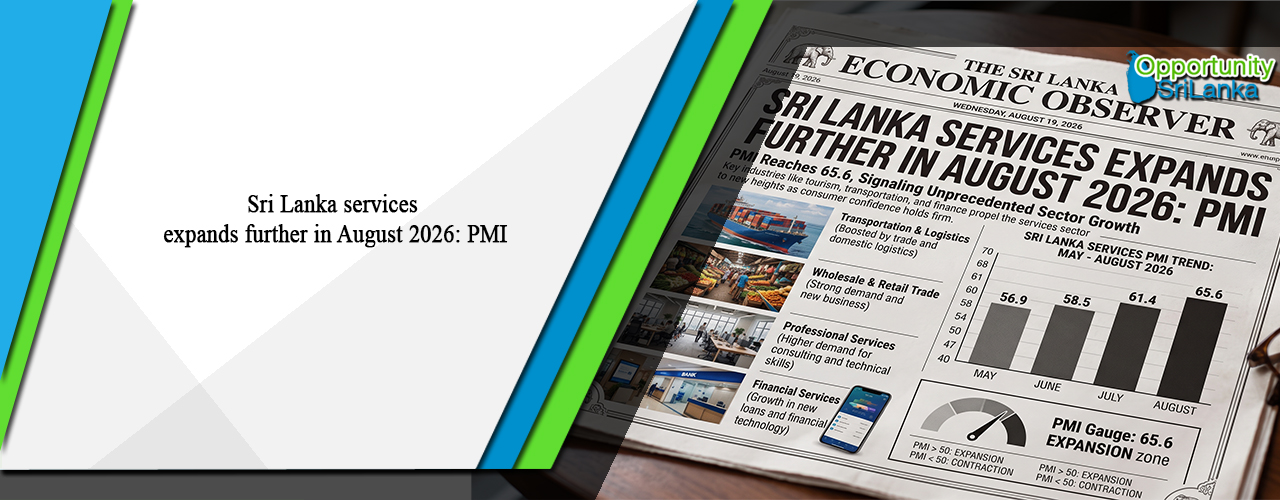 Sri Lanka services expands further in August 2026: PMI